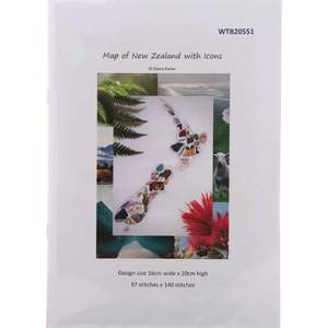 Christmas Presents: Map of New Zealand Cross Stitch Pattern