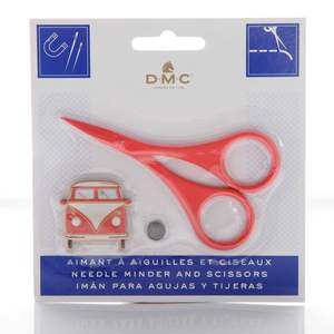 Needle Minder and Scissors - Coral