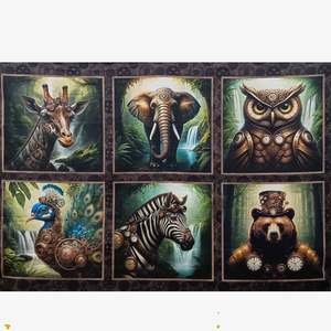 Craft Cotton Fabrics: Steampunk Menagerie Small Panel