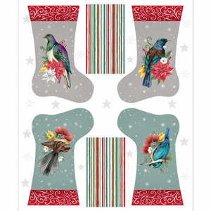 Craft Cotton Fabrics: Festive Kiwiana Xmas Stocking Panel