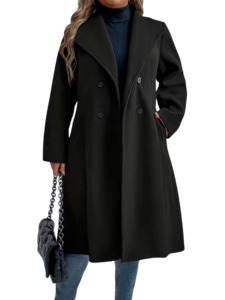 Plus Size Outerwear Miriama - Double Breasted Wool Like Coat