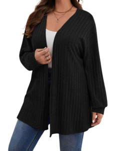 Outerwear 1: Plus Size Outerwear Rebecca - Open Front Cardigan