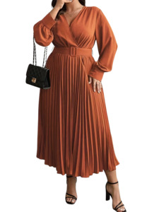 Womens Plus Size Clothing: Plus Size Dress Tamara - Long Pleated Dress
