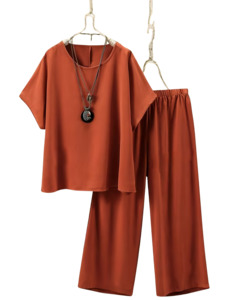 Womens Plus Size Clothing: Plus Size Angelyn - 2 Pieces Set Top and Pants