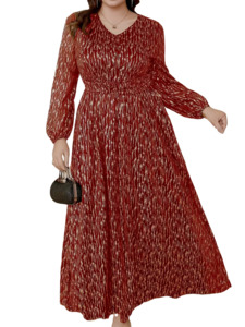 Plus Size Dress Isafele - Long Glitter Dress
