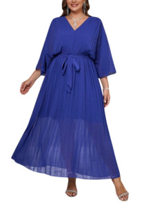 Plus Size Dress Losania - Long Pleated Dress