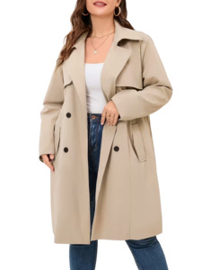 Womens Plus Size Clothing: Plus Size Outerwear Molly - Double Breasted Coat