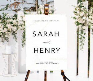 ELEGANT IVORY WEDDING SIGN Custom Cake Toppers