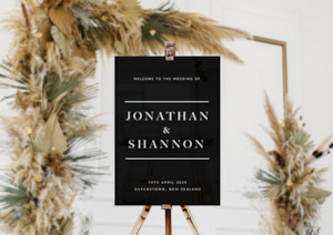 CLASSIC ONYX WEDDING SIGN Custom Cake Toppers