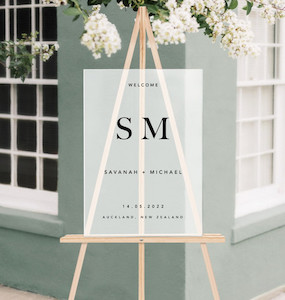 CLEAN FROSTED WEDDING SIGN Custom Cake Toppers