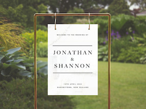 CLASSIC IVORY WEDDING SIGN Custom Cake Toppers