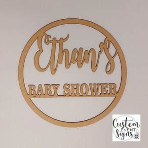 Products: WOODEN RING / HOOP, BABY SHOWER - Custom Event Signs
