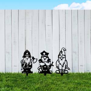 Garden Art: essential worker garden gnomes