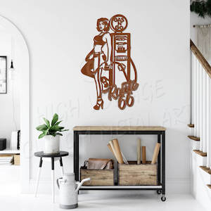 Man Cave Decor: routte 66 gas girl
