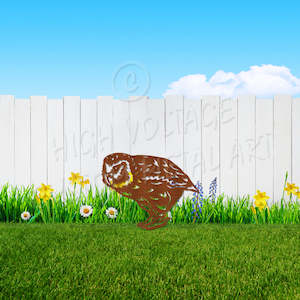 Garden Art: kakapo garden stake