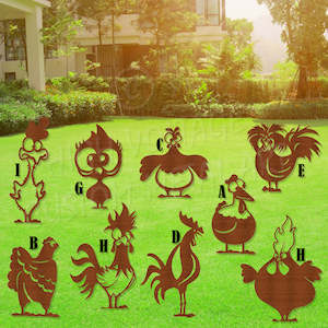Crazy Chicken Garden Stakes