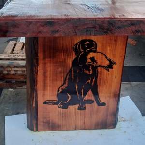 labrador with duck - aluminium