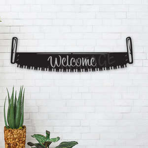Man Cave Decor: welcome cross cut saw