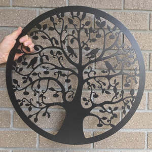 tree of life with birds - matt black
