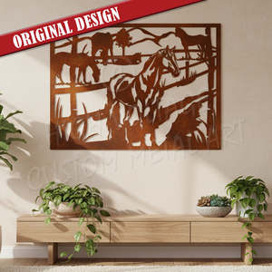 Animals And Insects: horse panel - corten