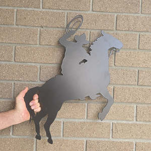 Animals And Insects: roping cowboy - matt black