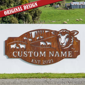 Animals And Insects: custom farm sign - sheep