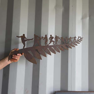 Man Cave Decor: try time rugby fern - corten