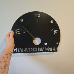 Man Cave Decor: give a shit meter - matt black