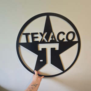 Man Cave Decor: texaco logo - matt black