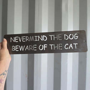 beware of the cat - corten