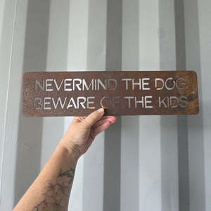 beware of the kids - corten
