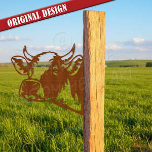peek a boo cow - corten