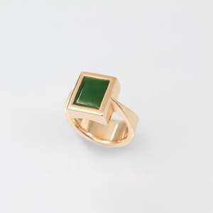 Yellow Gold Pounamu Signet Ring