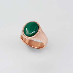 New Collection: Red Gold Malachite Signet Ring