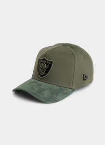 Caps: New Era 39THIRTY A-Frame Las Vegas Raiders Olive Suede LARGE-XLARGE