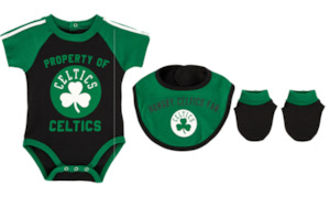 NBA Baby Boston Celtics Onesie, Bib & Bootie Set