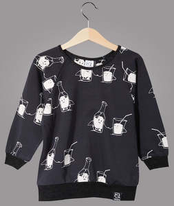 Kukukid Sweatshirt Hilarious Black Bottles
