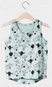 Kukukid TANK-TOP Aquamarine Cactus