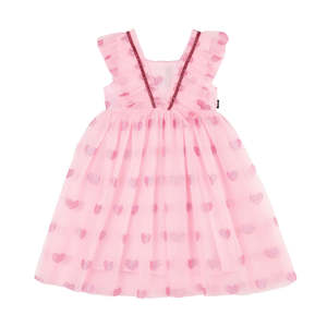 Rock Your Kid Pink Glitter Heart Tulle Dress