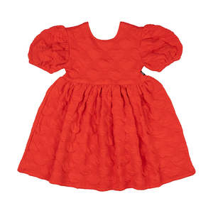 Rock Your Kid Red Heart Puff Sleeve Dress