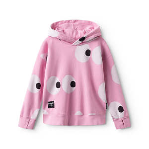 Sweaters Girl: NUNUNU Side Eye Hoodie Super Pink