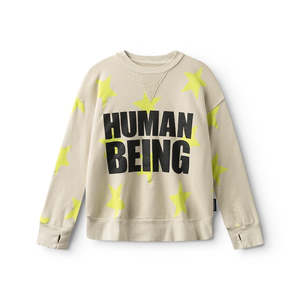 Sweaters Boy: NUNUNU Only Human Sweatshirt Smokey Natural
