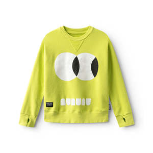 Sweaters Boy: NUNUNU Side Eye Sweatshirt Hot Lime