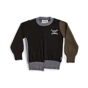 Cardigans Jumpers Boy: NUNUNU Unbalanced Knit Black
