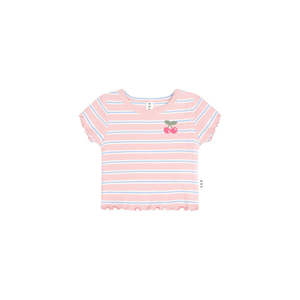 T Shirts Top Baby Girl: Huxbaby Candy Stripe Rib Tee