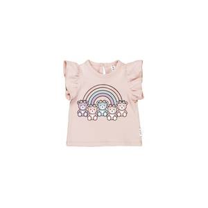 T Shirts Top Baby Girl: Huxbaby Rainbow Bear Frill T-shirt