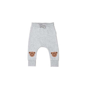 Pants Baby Boy: Huxbaby B-Ball Bear Knee Drop Crotch Pant Fleece