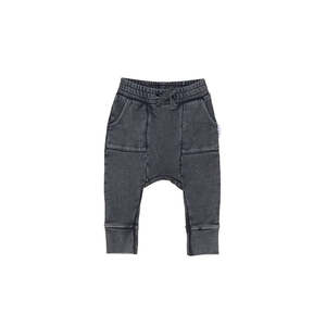 Pants Baby Boy: Huxbaby Charcoal Pocket Drop Crotch Pant