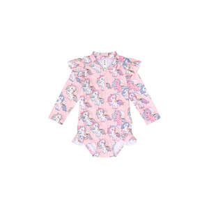 Huxbaby Rainbow Unicorn Zip Swimsuit