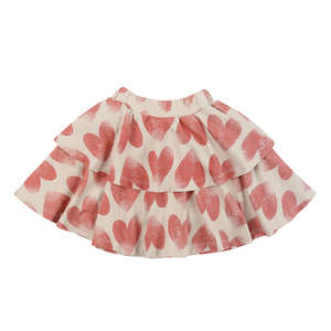 Jelly Mallow: Jelly Mallow Heart Tiered Mini Skirt
